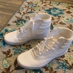 White Reebok Freestyle Hi Nova Fashion Sneaker